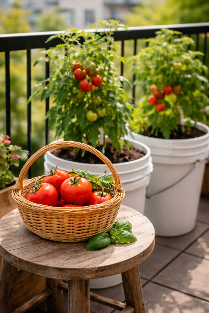 Growing Tomatoes in Small Spaces-Harvest Time